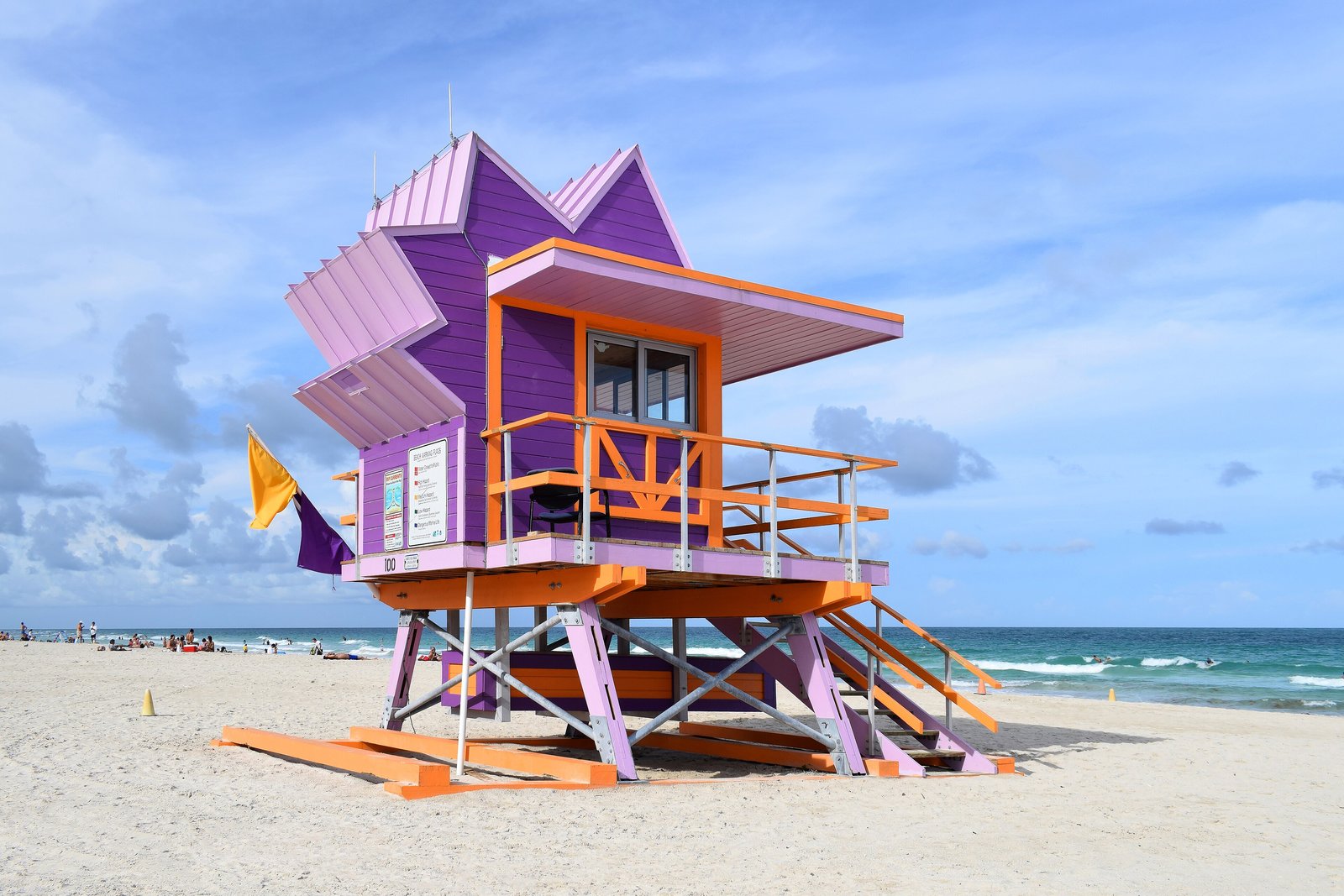 Colourful lifeguard stand on Miami Beach