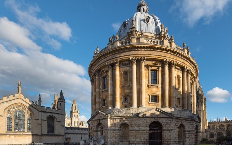 Radcliffe Camera in Oxford under a blue sky