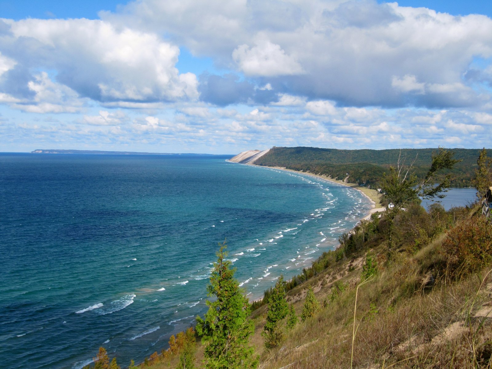 Sleeping Bear Dunes rising above Lake Michigan