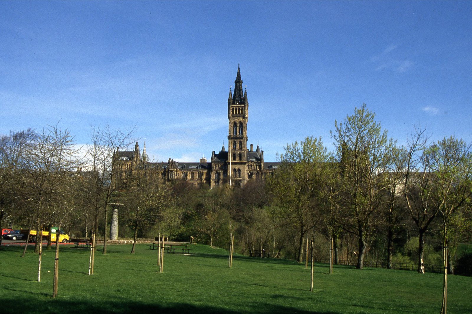 University of Glasgow tower above Kelvingrove Park