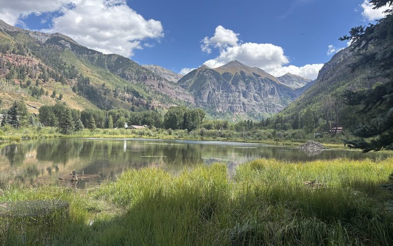 Trout Lake near Telluride in summer with San Juan Mountains