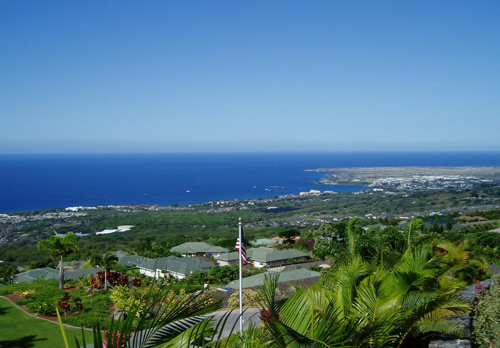 View over the Kona coast from the coffee-growing slopes