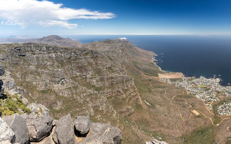 View from Table Mountain over the Atlantic coast of Cape Town