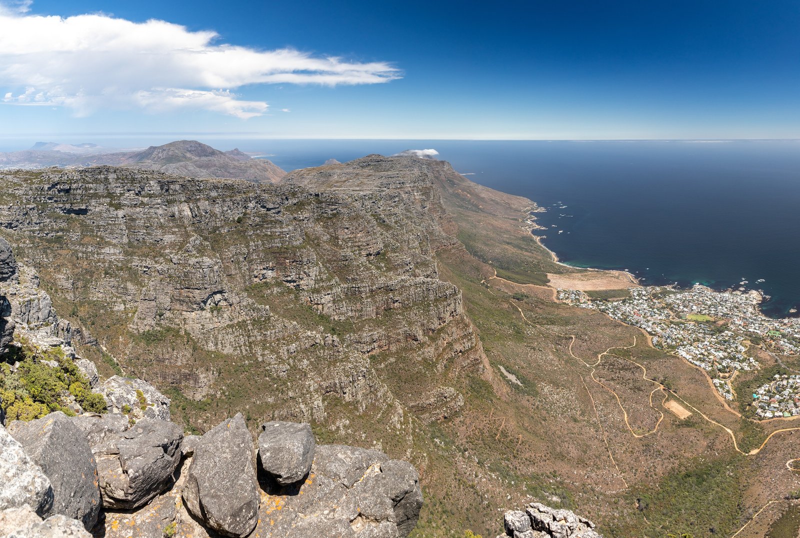 View from Table Mountain over the Atlantic coast of Cape Town
