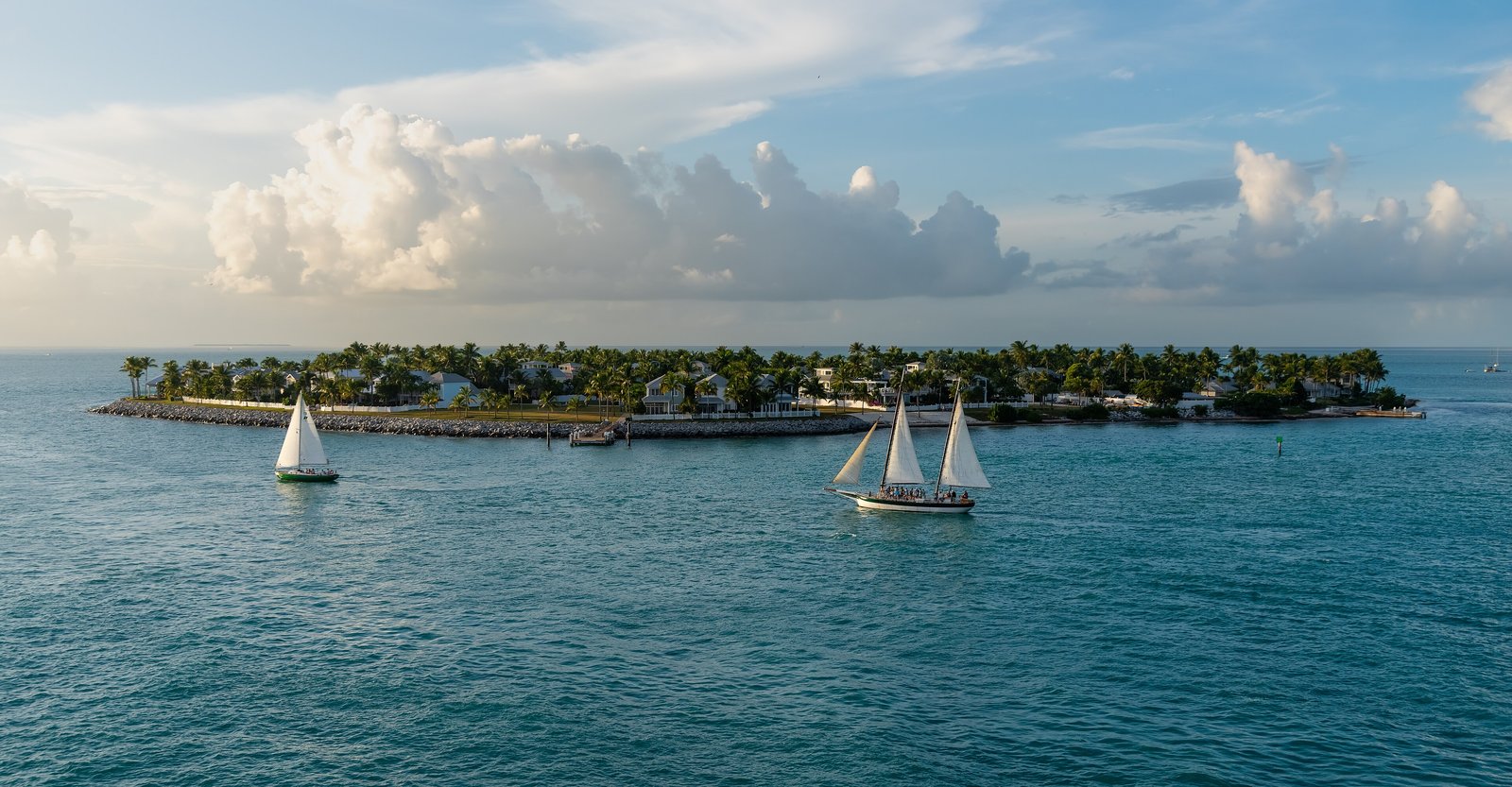 Sailboats off Sunset Key in the Florida Keys