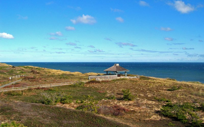 Marconi pavilion on the dunes above the Atlantic, Cape Cod National Seashore, Wellfleet