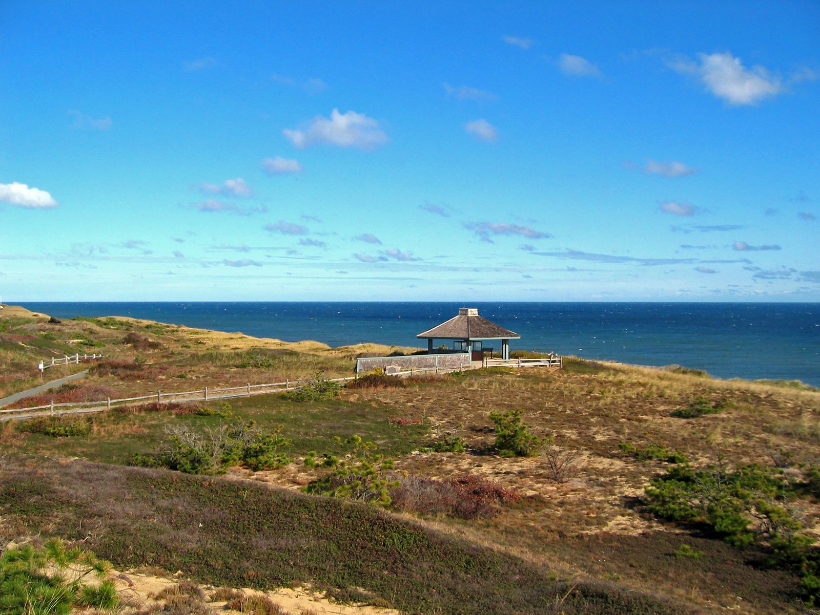 Marconi pavilion on the dunes above the Atlantic, Cape Cod National Seashore, Wellfleet