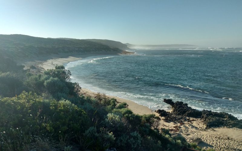 Surf coast and bay in the Margaret River region of Western Australia