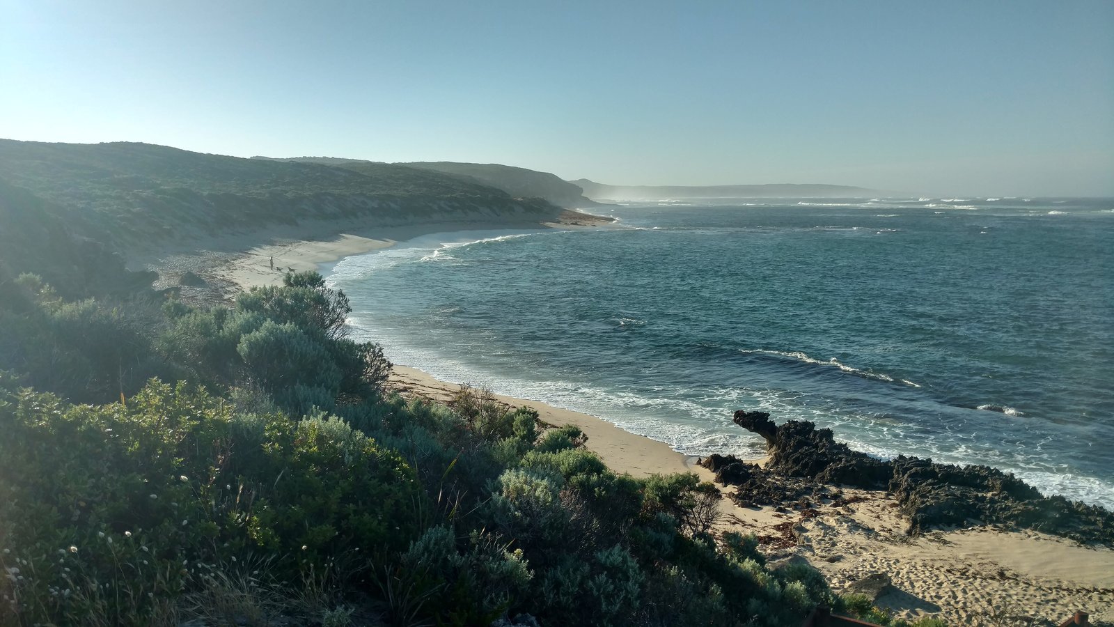 Surf coast and bay in the Margaret River region of Western Australia